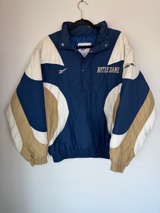 Reebok Other - Vintage Reebok Notre Dame Irish Color Block Windbreaker Puffer Jacket